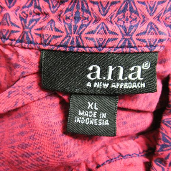 ANA Dress Womens Size XL Pink Sleeveless Geometric Boho Shift Lounge Beach Midi - Picture 2 of 9